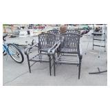 Set of 4 Outdoor Chairs, aluminum framed, No