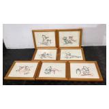 Framed embroidery, seven days of the week,