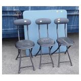 4pc Card Table lot, Table with 3 mismatched