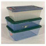 Three poly shoe boxes