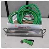 Galvanized 18" trough type feeder, water hose