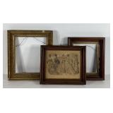 Three early frames, condition as shown, seller