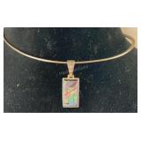 Sterling silver abalone chocker necklace