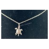 Sterling silver turtle necklace 18in