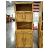 Lea Furniture cabinet and hutch, bamboo-look, two