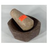 Stone mortar and pestle