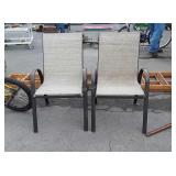 2 Outdoor Chairs, aluminum framed with mesh