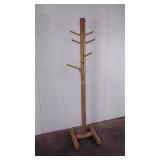Coat tree, natural wood, 73" tall