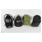 4 ball caps, Harley motorcycles, Remington, Nike,