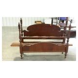 Full size head and footboard, includes side rails