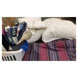 Textiles, queen size feather bed, holiday