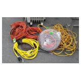 6  Electric Extension Cords Group, some heavy