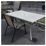 7pc Outdoor Table Lot, set of 6 Chairs, aluminum