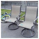 Pair of Swivel Rocker Outdoor Patio Table Chairs,