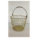 Yellow metal egg basket