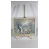 Signed painting on canvas, 17x13