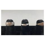 3 Toe Rings, Sterling Silver 4.9 grams