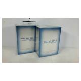 Two YACHT MAN, Metal eau DE toilette spray. 3.4