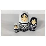 Nesting Russian dolls, three piece