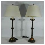 Pair of heavy table lamps. 42" high. Seller