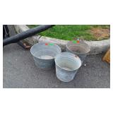 Three Galvanized Buckets, usable condition