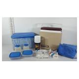 Two coolers and picnic supplies, Thermos Chilly