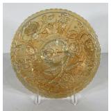 Carnival glass rose 9" tic bit plate