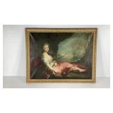 Early reproduction painting on canvas of Marie