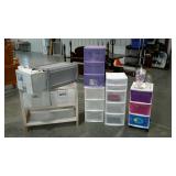 Group of storage and craft supplies, 6 storage