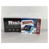 Games, Game of Thrones Risk and Monopoly Zapped