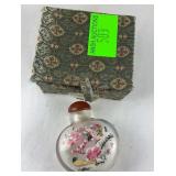 Hand painted snuff bottle with box
