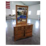 Dresser with mirror, 46x17x31, drawers off track