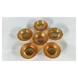 Carnival glass, six iris and herringbone 4.5 inch