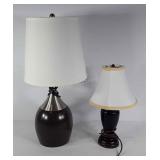 Two table lamps.   Light weight metal.  23 and 15
