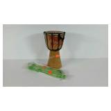 Bongo with tiger design , two Yamaha recorder,