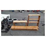 Wood lot, 3 boards 9x53", pine 30" planter bench,