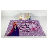 Princess twin sheets and an Anna pillowcase