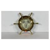 Solid bas ships wheel clock and weather station