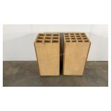 Two natural wood poster, map, blueprint storage