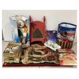 Holiday decor, Frosty the Snowman, doormat, bows,