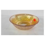 Carnival glass bowl, some chips on under edge of
