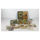 Ephemera, post cards, school book, Russian