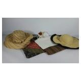 Two shopping totes and two floppy hats