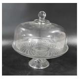 Glass dome cake plate stand