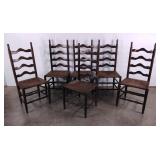 Six rush seat chairs