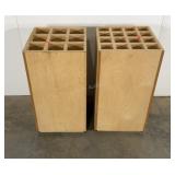 Two natural wood poster, map, blueprint storage