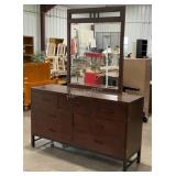 Dresser with mirror, dresser measures 64x19x37