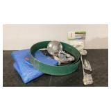 Household supplies, tarp, shower head, wire