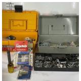 Two tool boxes with hardware