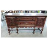 Server, lovely carved detail, 66 x 20 x 37